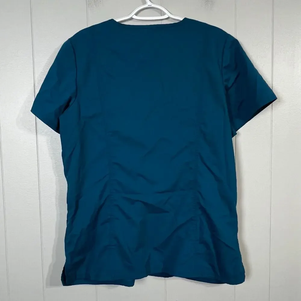 Cherokee Revolution Scrub Set Bundle Women Large Tops Pants Caribbean Blue Red
